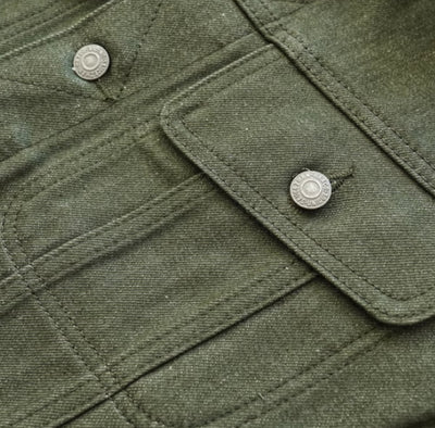 Chaqueta de Trabajo Denim Retro Vulcanizado 100% Algodón Puro para Hombre - Image 2