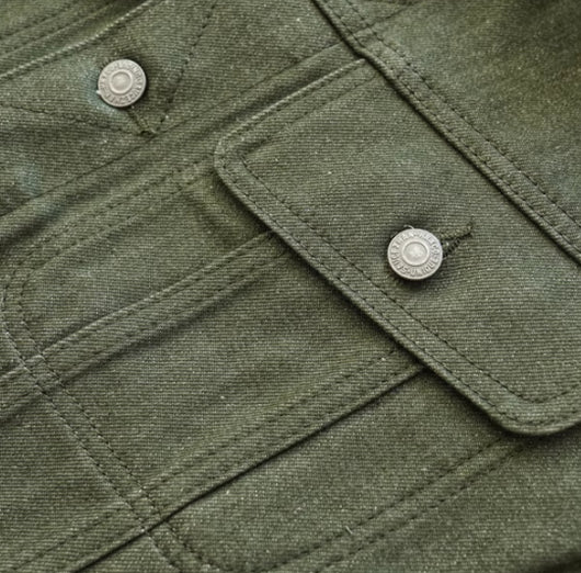 Chaqueta de Trabajo Denim Retro Vulcanizado 100% Algodón Puro para Hombre - Image 2