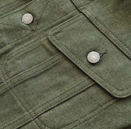 Chaqueta de Trabajo Denim Retro Vulcanizado 100% Algodón Puro para Hombre