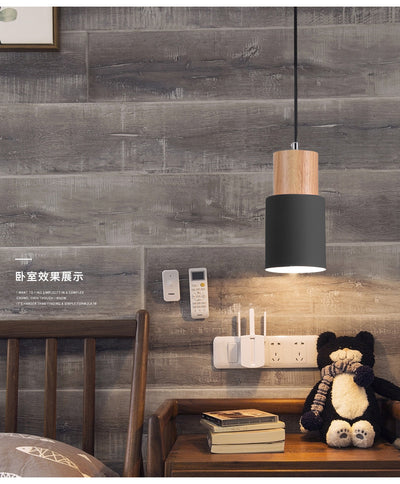 Lámpara de Techo Recta de Madera para Comedor y Sala de Estar - Image 26