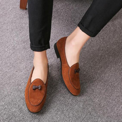 Zapatos de Cuero para Hombre con Borla Mariposa - Mocasines de Moda