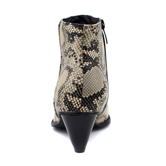 Botines Denim con Estampado Serpiente y Tacón Medio - Image 3