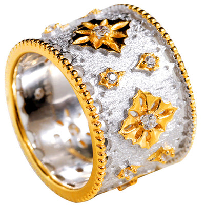Anillo Vintage Chapado en Oro Plata con Zirconia y Efecto Dicroico - Image 10