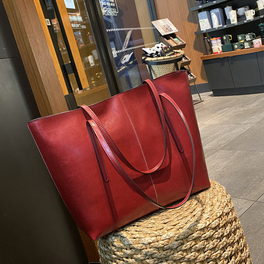 Bolso Tote de Cuero Encerado para Mujer - Bolsa de Hombro Elegante y Versátil - Image 8