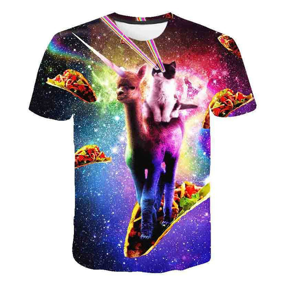 Playera de Verano para Niños Estampado Gatito Coreano