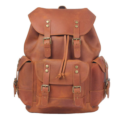 Mochila de Cuero Genuino Estilo Retro con Gran Capacidad para Hombre - Image 15