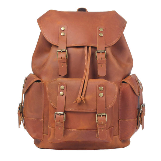 Mochila de Cuero Genuino Estilo Retro con Gran Capacidad para Hombre - Image 15