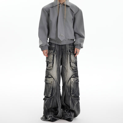 Pantalones Vaqueros Rectos Anchos Desgastados con Bolsillos Múltiples - Image 13