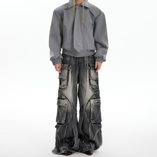 Pantalones Vaqueros Rectos Anchos Desgastados con Bolsillos Múltiples - Image 13