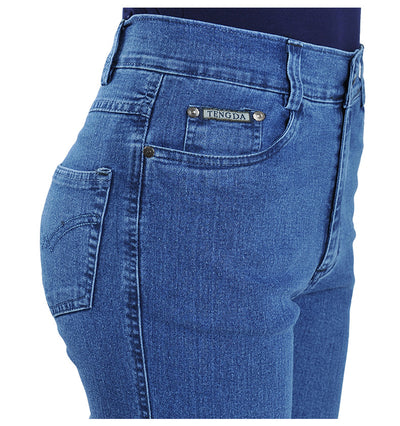 Pantalones Vaqueros Mujer Cintura Alta Stretch Pierna Recta Slim - Image 13