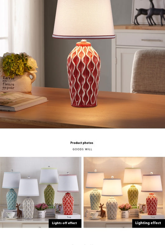 Lámpara de Mesa Estilo Europeo para Dormitorio - Luz Cálida y Elegante - Image 11