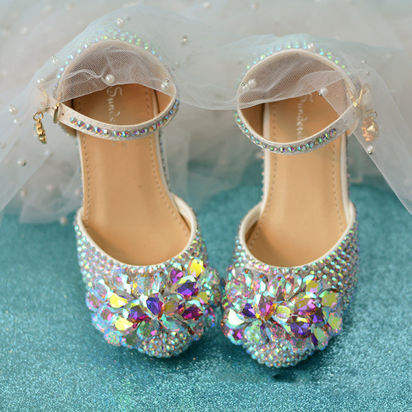 Zapatos de Pasarela Mamá e Hija con Tacón Alto y Cristales