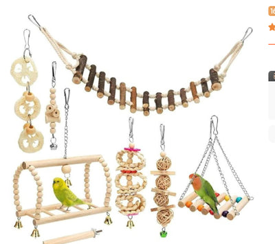 Juguete Columpio para Loro con Campana y Anillo - Pequeño y Mediano - Image 7