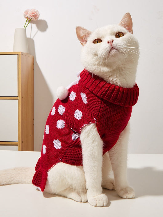 Suéter para Mascotas con Falda Lunares y Hoja de Loto - Image 10