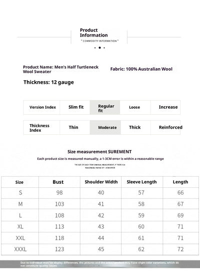 Suéter de Cuello Medio en Lana para Hombre - Pullover Ligero Otoño Invierno - Image 18