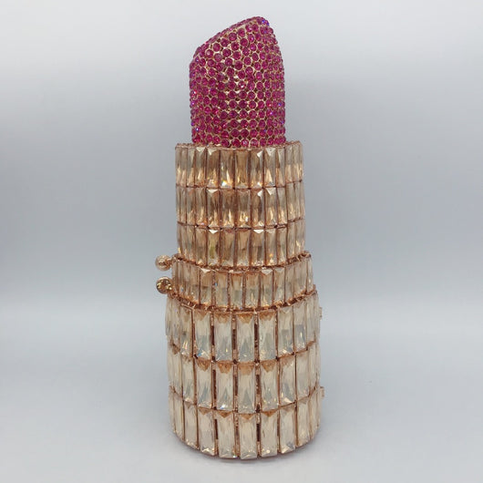 Cartera de Noche Diamantada con Forma de Labial para Mujer - Image 18