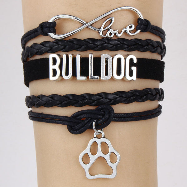 Pulsera Trenzada con Dije de Patita de Perro en Aleación