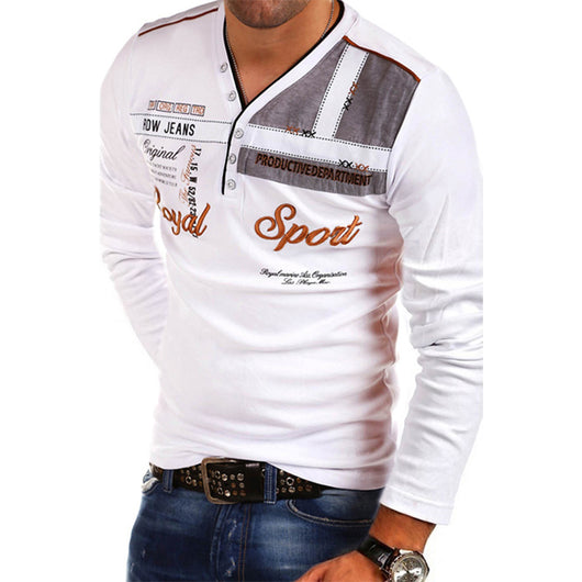 Polo Manga Larga con Estampado de Letras para Hombre