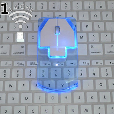 Ratón Inalámbrico Ultrafino Transparente 2.4GHz con Luz Luminosa para PC y Laptop - Image 6