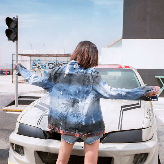 Chaqueta Denim Coco con Roturas Desgarradas - Image 5