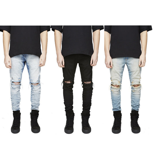 Jeans Rotos para Hombre con Desgarre en Rodillas