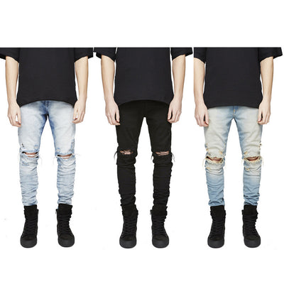Jeans Rotos para Hombre con Desgarre en Rodillas