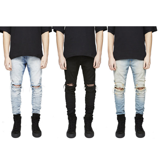 Jeans Rotos para Hombre con Desgarre en Rodillas