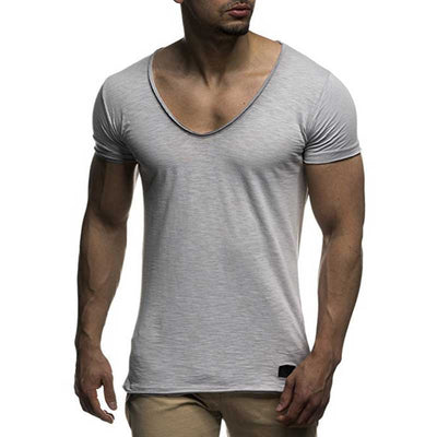 Camiseta Slim Fit Cuello V Hombre - Ligera y Fresca para Verano