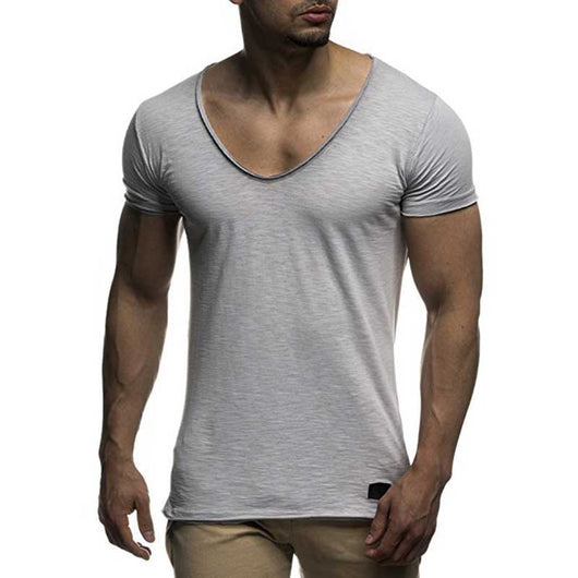 Camiseta Slim Fit Cuello V Hombre - Ligera y Fresca para Verano