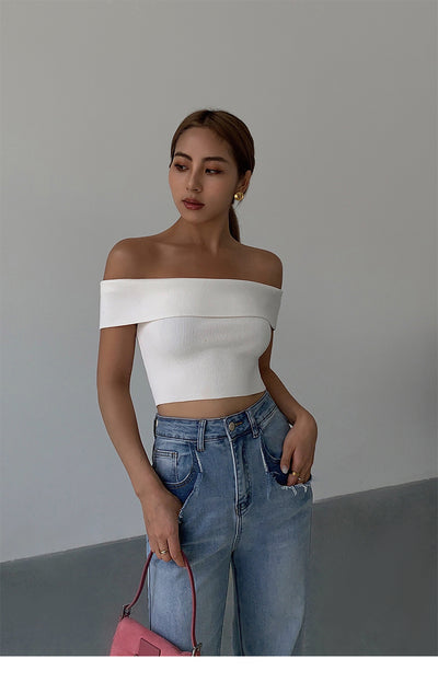 Top Tejido Asimétrico Cropped para Mujer - Image 11