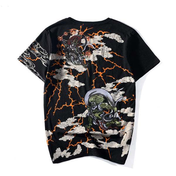Playera Manga Corta con Bordado de Rayo