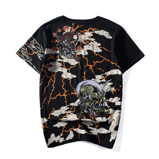 Playera Manga Corta con Bordado de Rayo