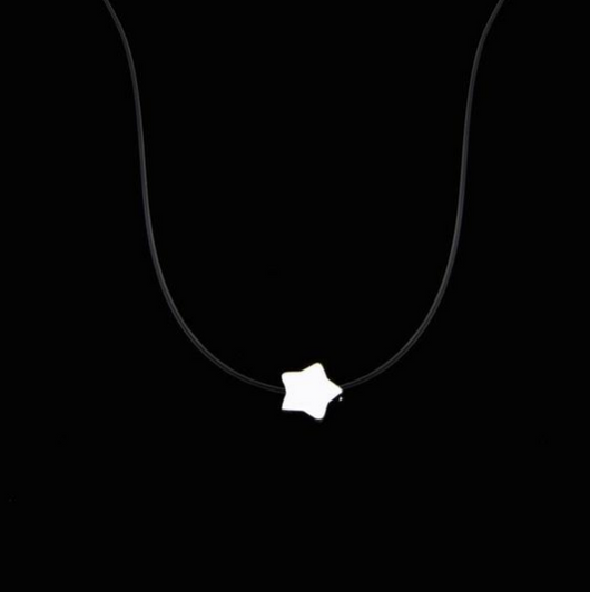 Collar de Hilo Transparente Cadena Clavícula Simple