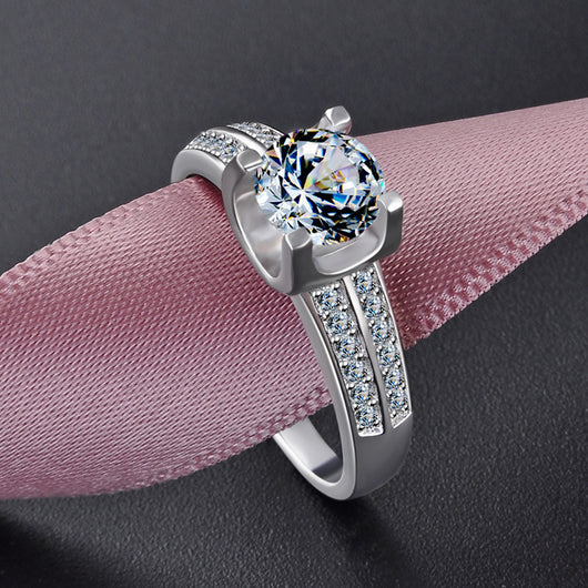 Anillo de Diamante Nueve Corazones y Una Flor - Image 3