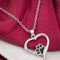 Openwork Love Footprint Pendant Necklace Negro