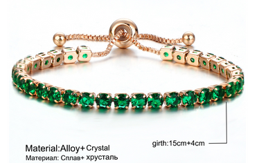 Pulsera de Cristal con Deslizador Ajustable - Joyería Chapada en Oro para Mujer - Image 20