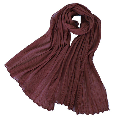 Pañuelo Femenino de Algodón Arrugado en Colores Sólidos - Image 38