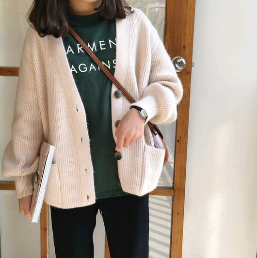 Cardigan de Punto Suelto Estilo Lazy para Otoño e Invierno - Image 8