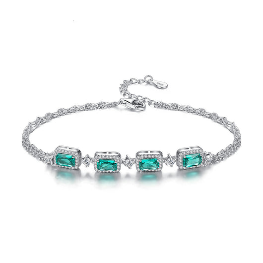 Pulsera de Plata 925 con Esmeralda para Damas