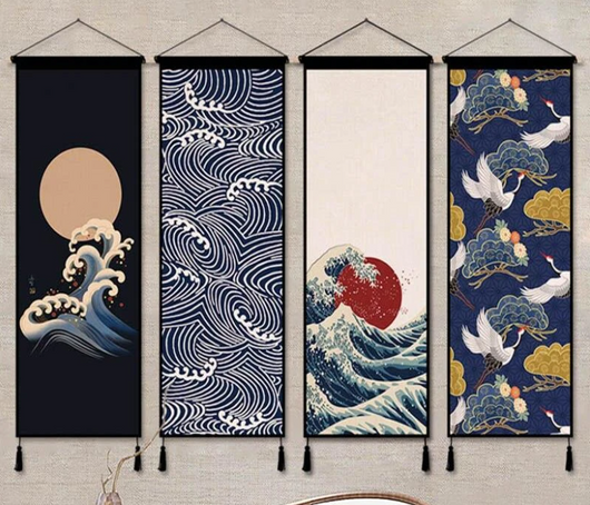 Tapiz de Pared Estilo Japonés para Sala de Estar