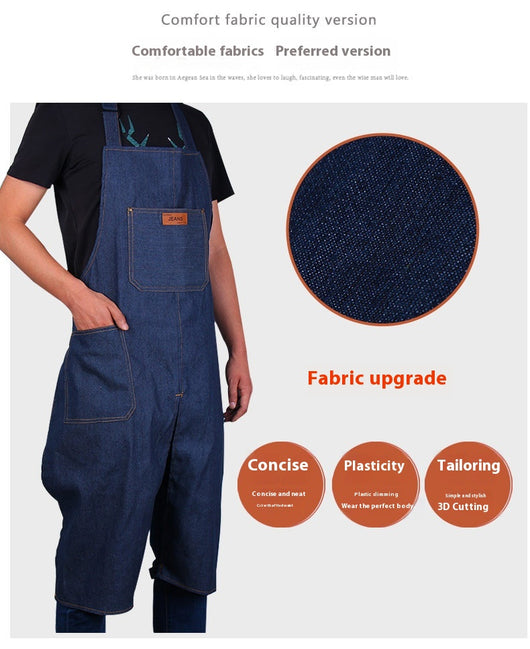 Delantal de Trabajo Denim Desarmable con Bolsillos y Protección Antitinta - Image 17