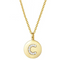 Single Studded Letter Necklace C 925 Plateado
