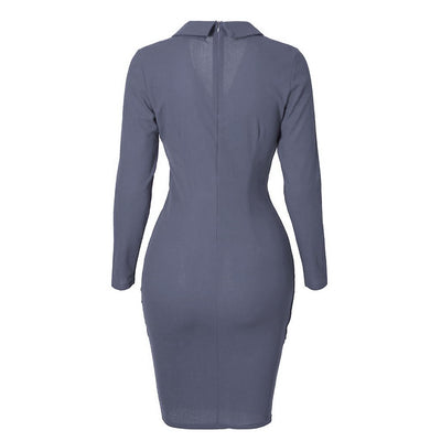 Vestido Largo de Botones con Cintura Marcada - Image 6