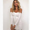 Vestido Bandage Ajustado Hombros Descubiertos Manga Larga para Fiesta