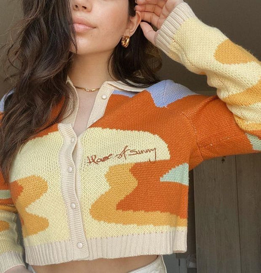 Cardigan Retro de Punto para Mujer - Chaqueta Vintage Elegante