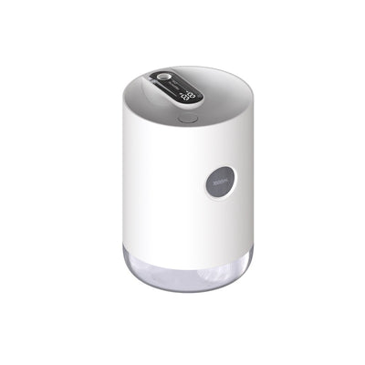 White cylindrical humidifier with a transparent base, digital display, and 1000ml capacity indicator. - Image 20