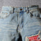 Pantalones Jeans Slim Fit con Pliegues y Bloques de Color para Hombre
