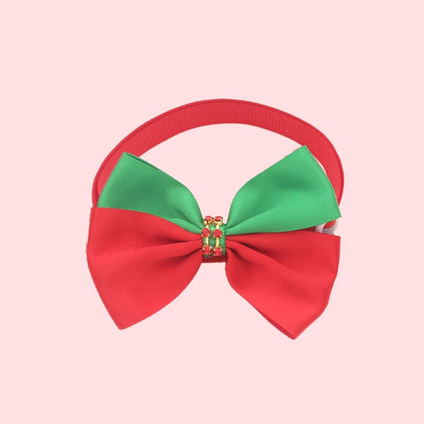 Collar Navideño Ajustable para Gato y Perro con Pajarita