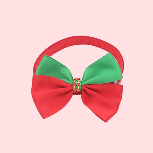Collar Navideño Ajustable para Gato y Perro con Pajarita