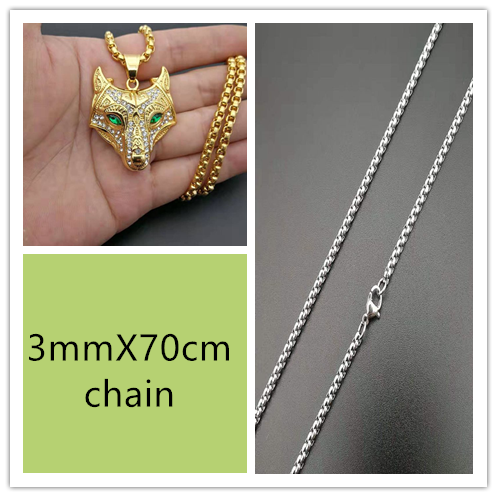 Collar Vikingo para Hombre con Dije de Cabeza de Lobo en Acero Inoxidable Dorado - Image 14